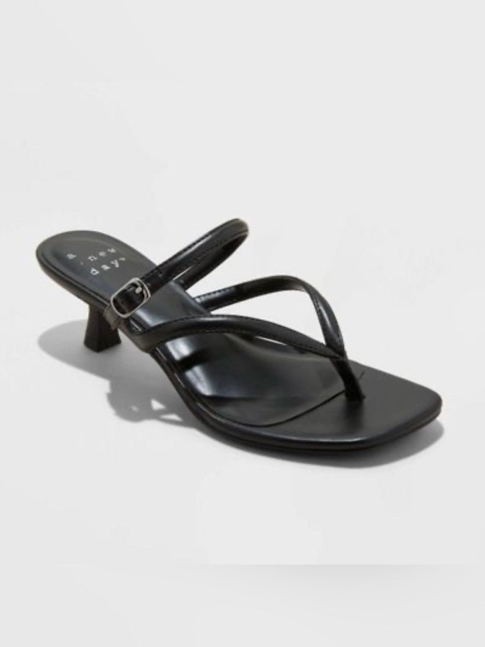 a new day “Sayler” Black Strappy Kitten Heel Sandal